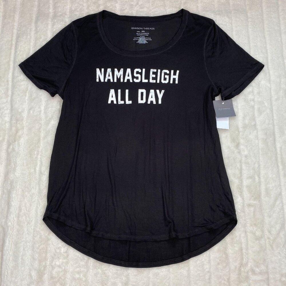 SALE Grayson Threads Holiday Black NamaSLEIGH All Day Shirt Women's Size XXL